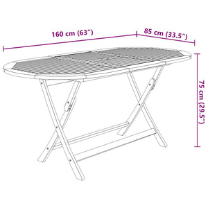 vidaXL 7-Piece Folding Acacia Wood Outdoor Dining Set