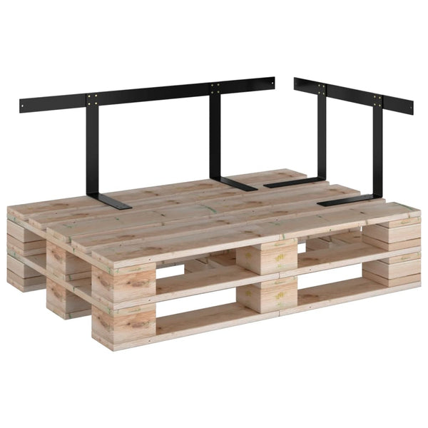 vidaXL Pallet Sofa Backrest Black 110 cm Iron