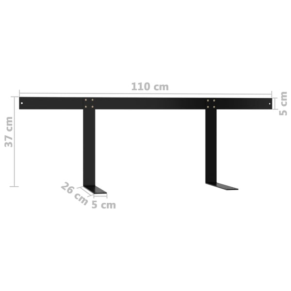 vidaXL Pallet Sofa Backrest Black 110 cm Iron