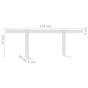 vidaXL Backrest for Pallet Sofa White 110 cm Iron