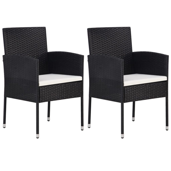 vidaXL 3-Piece Garden Dining Set Poly Rattan Black