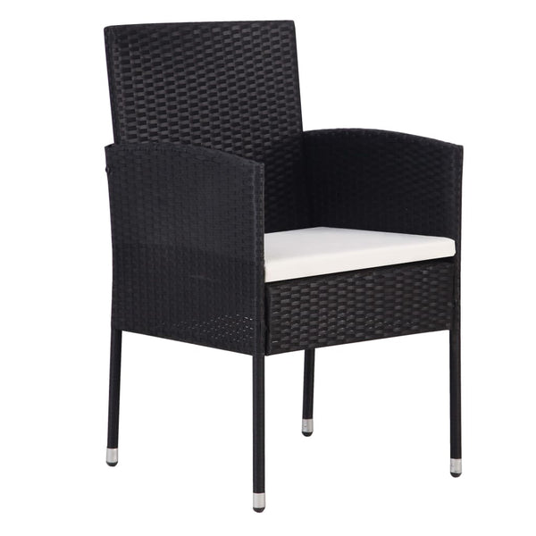 vidaXL 9-piece Garden Dining Set Poly Rattan Black