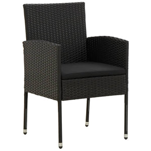 vidaXL 9-piece Garden Dining Set Poly Rattan Black