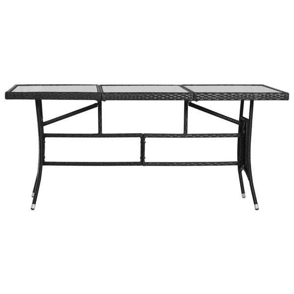 vidaXL 9-piece Garden Dining Set Poly Rattan Black