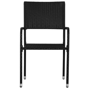 vidaXL 3-Piece Garden Dining Set Poly Rattan Black
