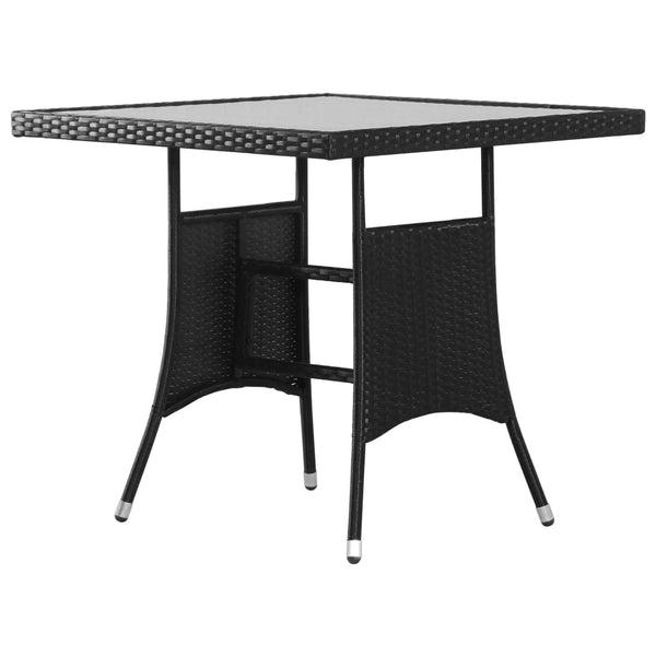 vidaXL 3-Piece Garden Dining Set Poly Rattan Black