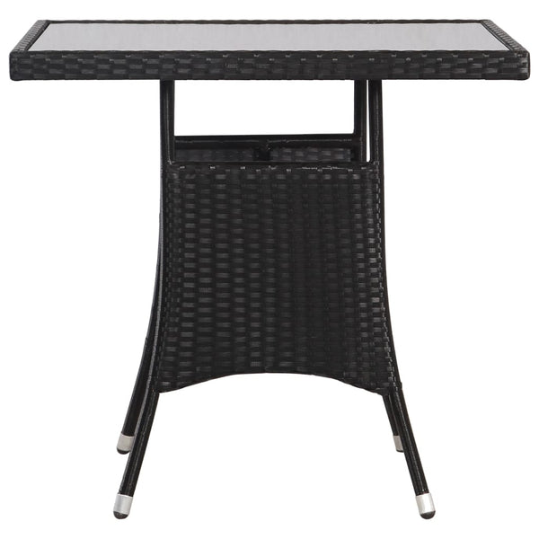 vidaXL 3-Piece Garden Dining Set Poly Rattan Black