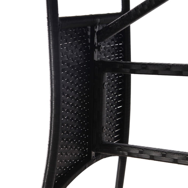 vidaXL 3-Piece Garden Dining Set Poly Rattan Black