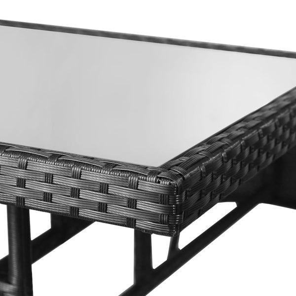 vidaXL 3-Piece Garden Dining Set Poly Rattan Black