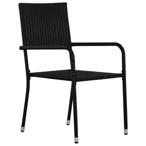 vidaXL 9-piece Garden Dining Set Poly Rattan Black