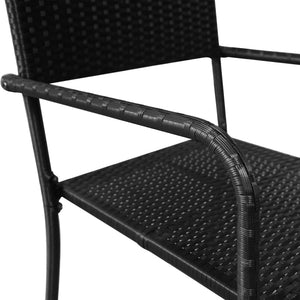 vidaXL 9-piece Garden Dining Set Poly Rattan Black