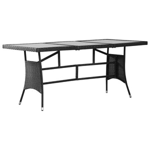 vidaXL 9-piece Garden Dining Set Poly Rattan Black