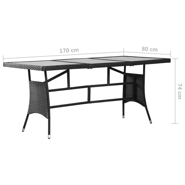 vidaXL 9-piece Garden Dining Set Poly Rattan Black