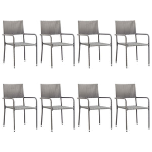 vidaXL 9-piece Outdoor Dining Set Poly Rattan Anthracite and Grey