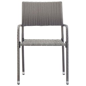 vidaXL 9-piece Outdoor Dining Set Poly Rattan Anthracite and Grey