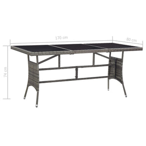 vidaXL 9-piece Outdoor Dining Set Poly Rattan Anthracite and Grey