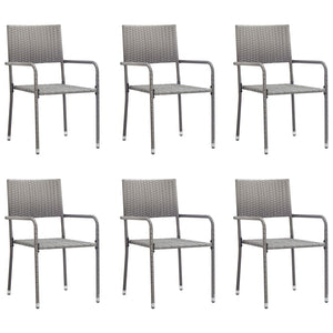 vidaXL 7-Piece Garden Dining Set Poly Rattan Anthracite and Grey