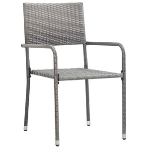 vidaXL 7-Piece Garden Dining Set Poly Rattan Anthracite and Grey