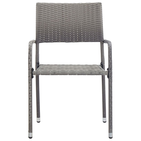 vidaXL 7-Piece Garden Dining Set Poly Rattan Anthracite and Grey