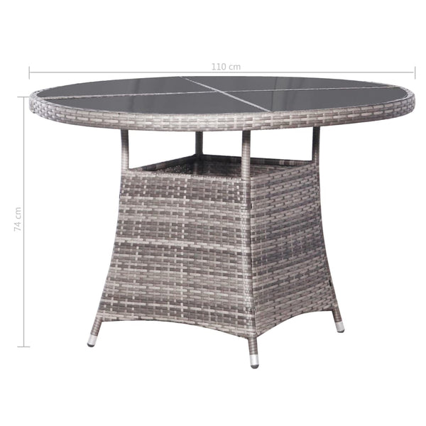 vidaXL 7-Piece Garden Dining Set Poly Rattan Anthracite and Grey