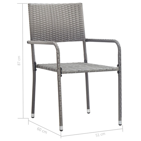 vidaXL 7-Piece Garden Dining Set Poly Rattan Anthracite and Grey