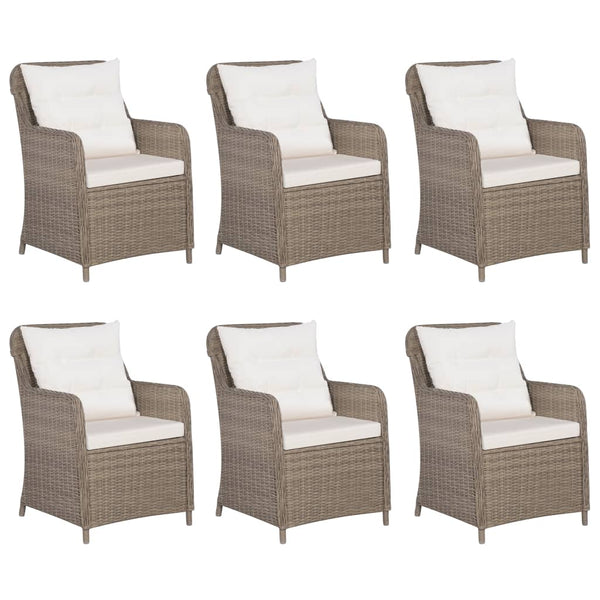 vidaXL 7-Piece Garden Dining Set Poly Rattan Brown
