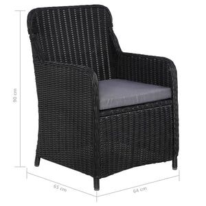 vidaXL 9-piece Garden Dining Set Poly Rattan Black