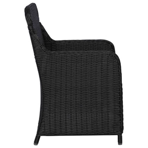 vidaXL 9-piece Garden Dining Set Poly Rattan Black