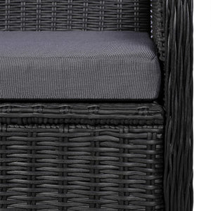 vidaXL 9-piece Garden Dining Set Poly Rattan Black