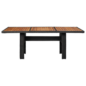 vidaXL 9-piece Garden Dining Set Poly Rattan Black