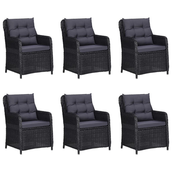 vidaXL 9-piece Garden Dining Set Poly Rattan Black