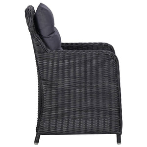 vidaXL 9-piece Garden Dining Set Poly Rattan Black