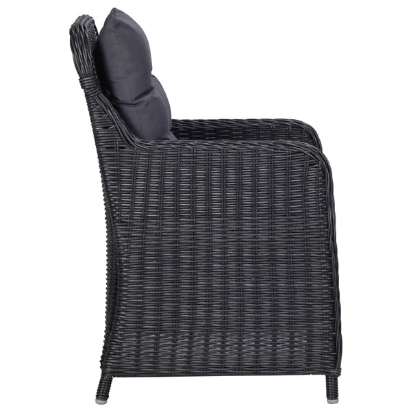 vidaXL 9-piece Garden Dining Set Poly Rattan Black
