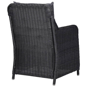 vidaXL 9-piece Garden Dining Set Poly Rattan Black