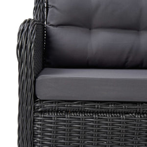 vidaXL 9-piece Garden Dining Set Poly Rattan Black