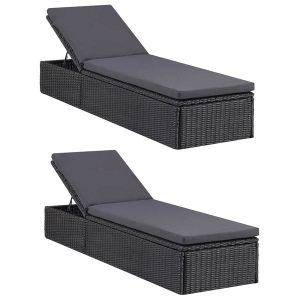 vidaXL 9-piece Garden Dining Set Poly Rattan Black