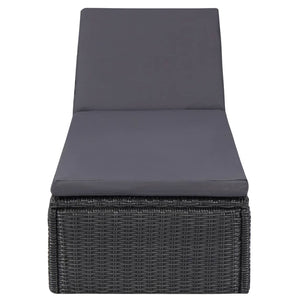 vidaXL 9-piece Garden Dining Set Poly Rattan Black