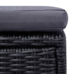 vidaXL 11-piece Outdoor Dining Set Poly Rattan Black