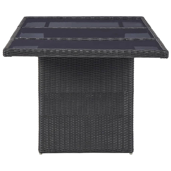 vidaXL 11-piece Outdoor Dining Set Poly Rattan Black