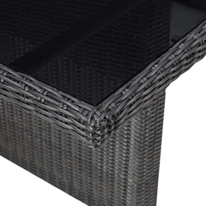 vidaXL 11-piece Outdoor Dining Set Poly Rattan Black
