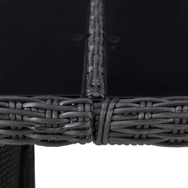 vidaXL 11-piece Outdoor Dining Set Poly Rattan Black