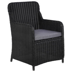 vidaXL 11-piece Outdoor Dining Set Poly Rattan Black