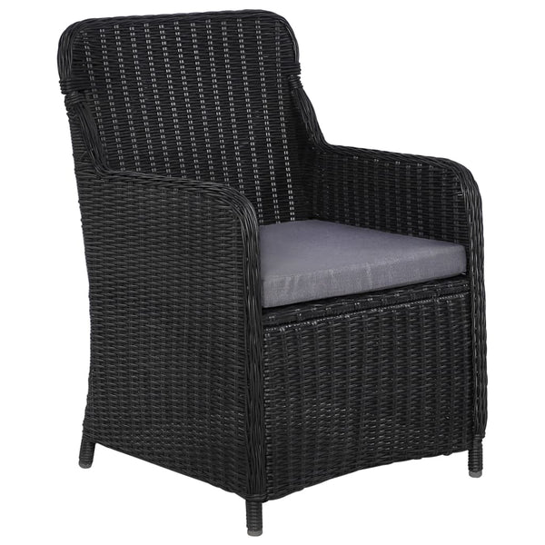 vidaXL 11-piece Outdoor Dining Set Poly Rattan Black