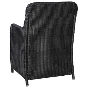 vidaXL 11-piece Outdoor Dining Set Poly Rattan Black