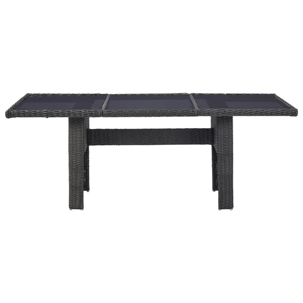 vidaXL 7-Piece Poly Rattan Garden Dining Set Black