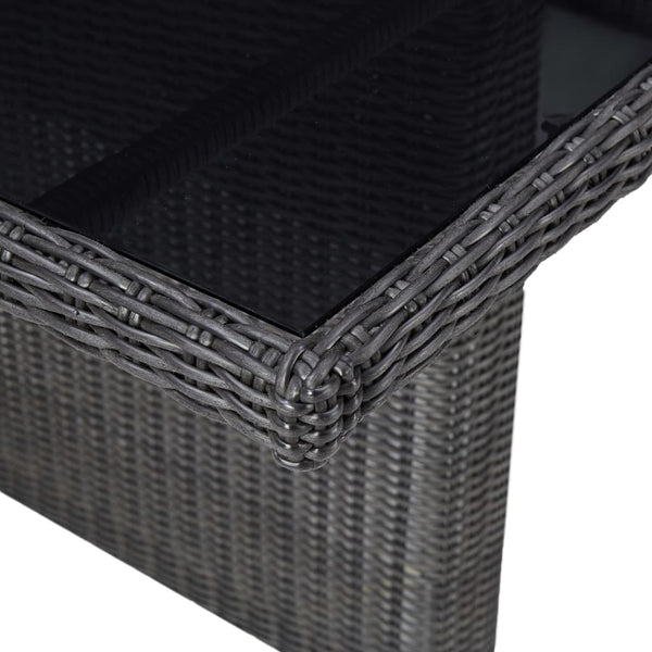 vidaXL 9-piece Garden Dining Set Poly Rattan Black
