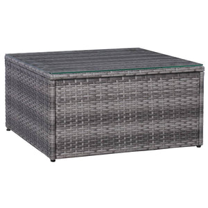 vidaXL 7-piece Garden Lounge Set with Cushions Poly Rattan Grey