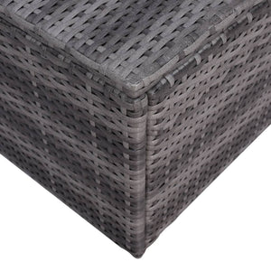 vidaXL 7-piece Garden Lounge Set with Cushions Poly Rattan Grey