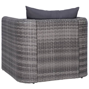 vidaXL 7-piece Garden Lounge Set with Cushions Poly Rattan Grey