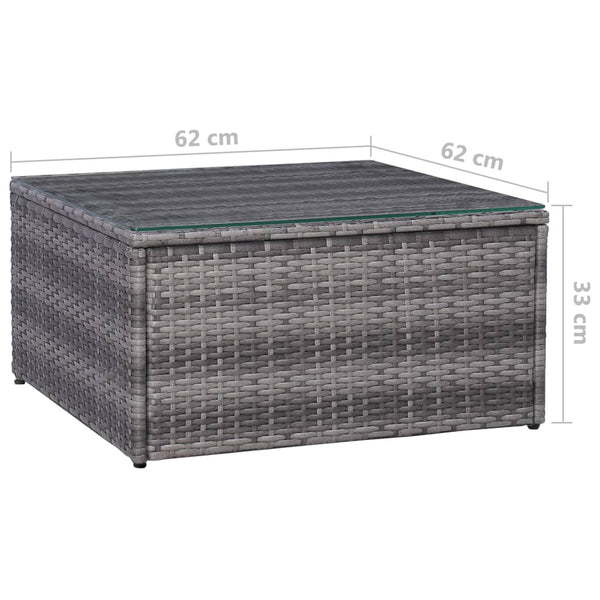 vidaXL 7-piece Garden Lounge Set with Cushions Poly Rattan Grey